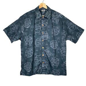 Southwest Carpenters Union Shirt Size M All Over Print Button Up Palm Trees